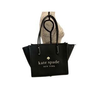 Kate Spade black pebbled leather New York Ella large tote bag